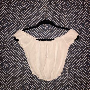 Brandy Melville white off the shoulder crop top